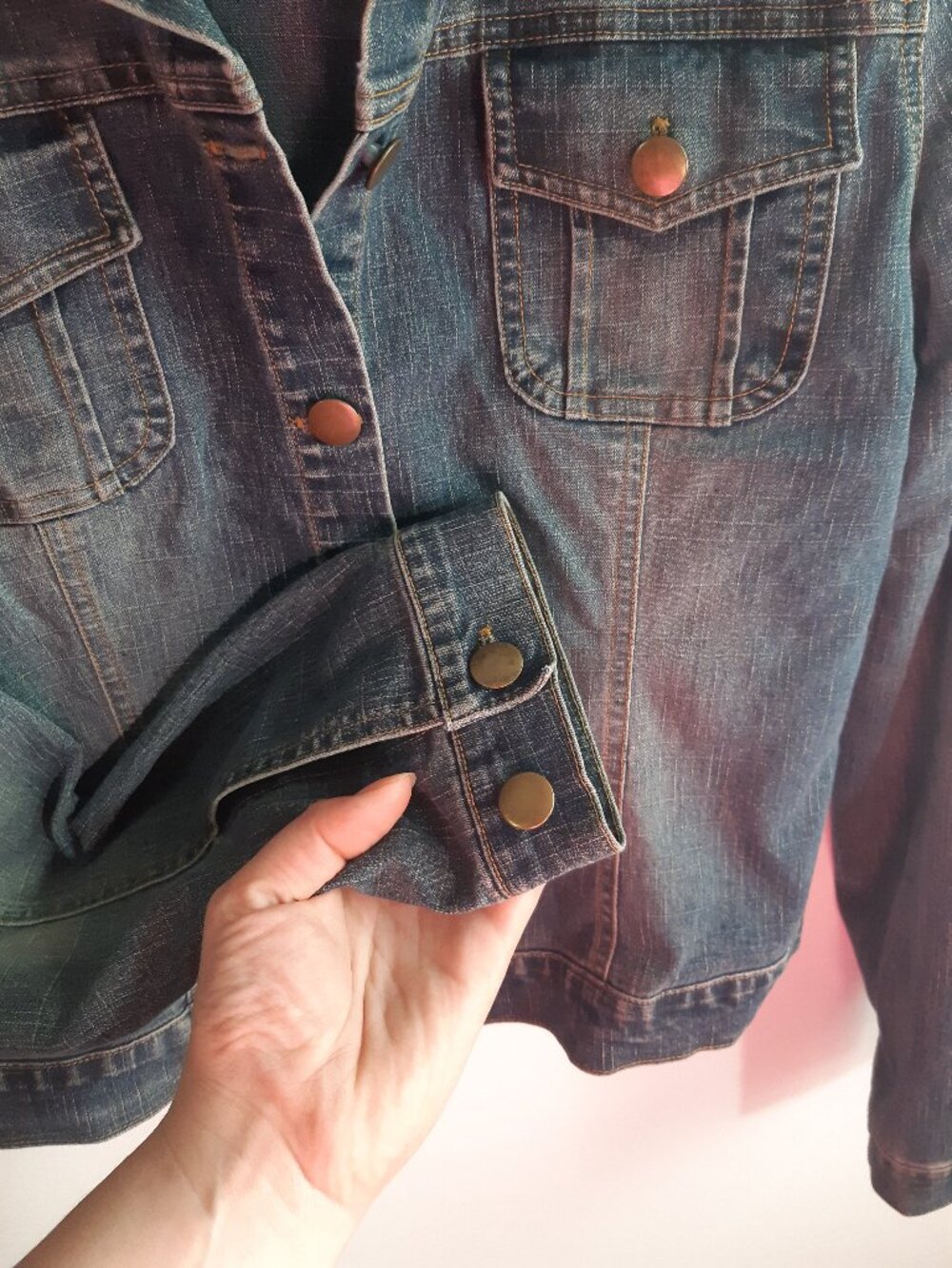 DCS Collection Blue Jean Denim Jacket Medium Coat Fashion Women Vintage Y2K - Picture 4 of 10
